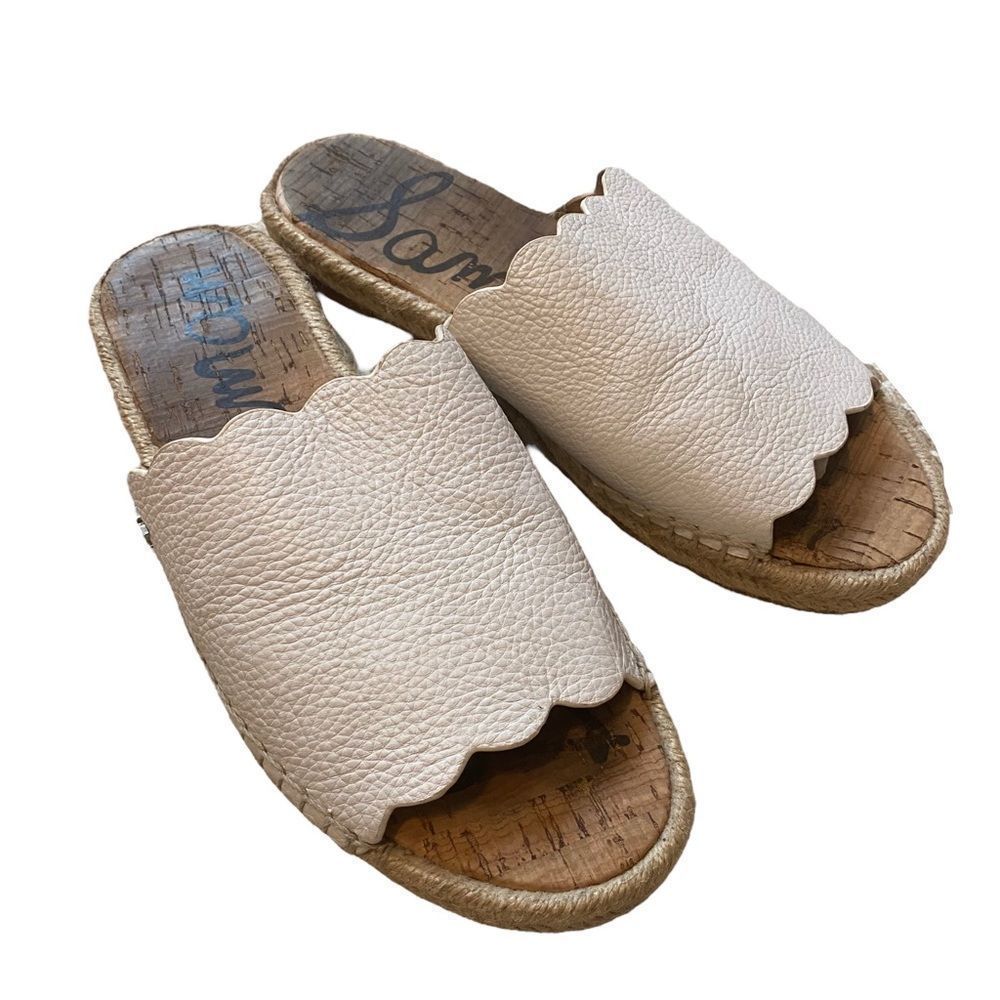 Sam Edelman White Scalloped Sandals - Picture 2 of 7